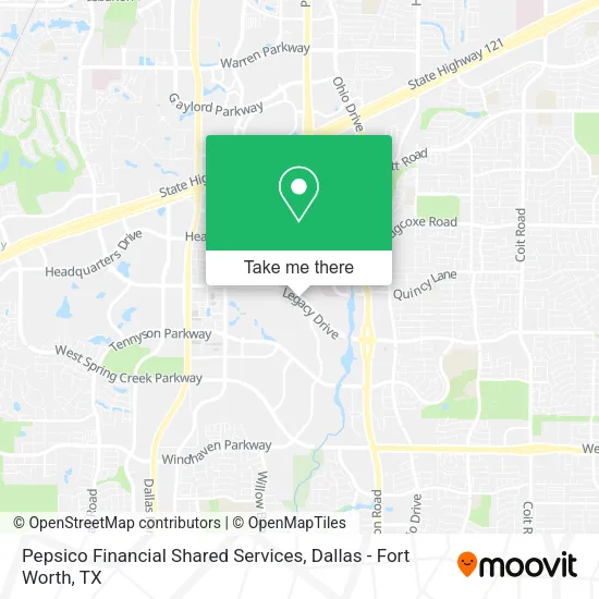 Pepsico Financial Shared Services map