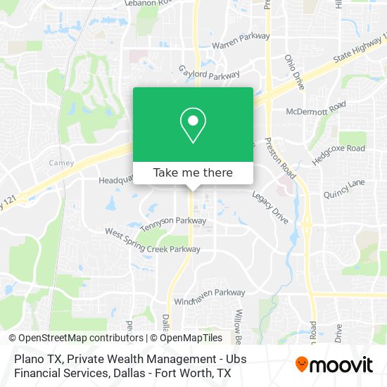 Plano TX, Private Wealth Management - Ubs Financial Services map