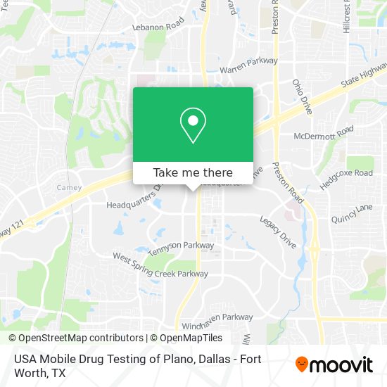 USA Mobile Drug Testing of Plano map