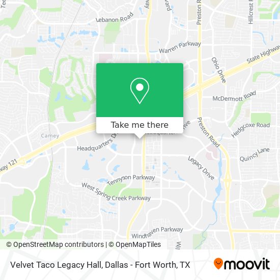Mapa de Velvet Taco Legacy Hall