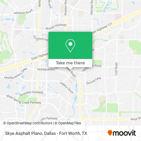 Skye Asphalt Plano map