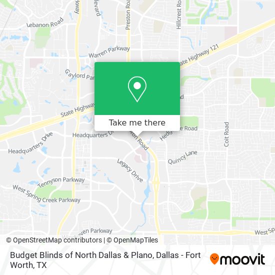 Mapa de Budget Blinds of North Dallas & Plano