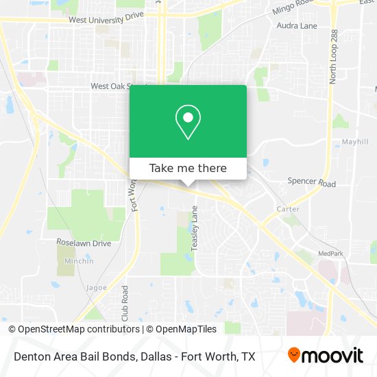 Denton Area Bail Bonds map