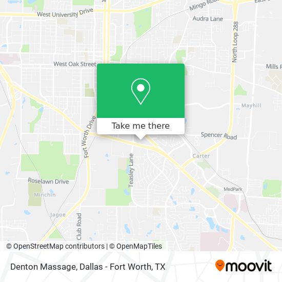 Denton Massage map