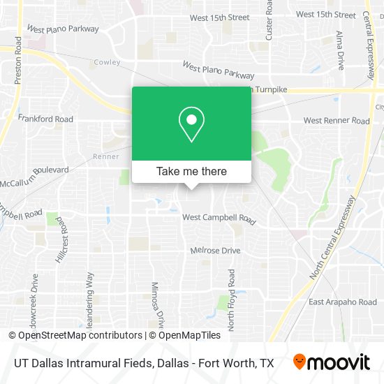 Mapa de UT Dallas Intramural Fieds