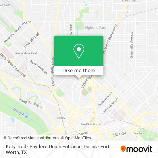 Mapa de Katy Trail - Snyder's Union Entrance