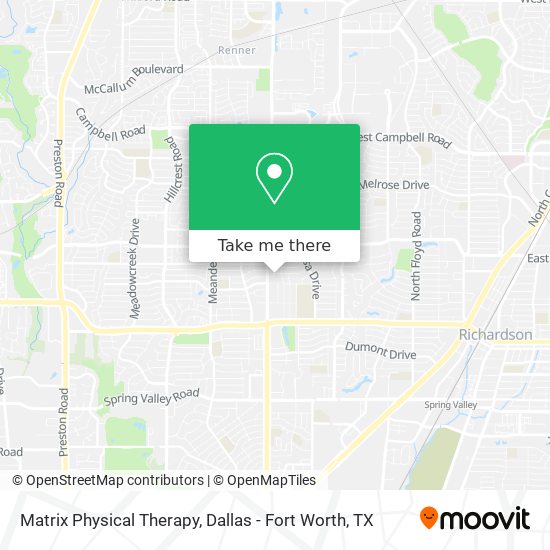 Matrix Physical Therapy map