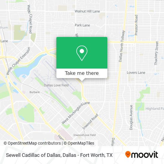 Sewell Cadillac of Dallas map