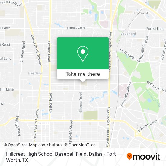 Hillcrest High School Baseball Field map