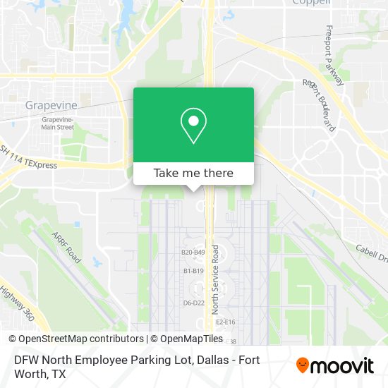 DFW North Employee Parking Lot map