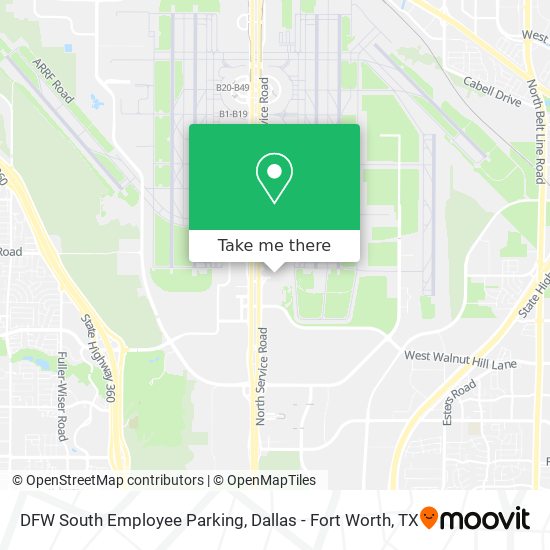 DFW South Employee Parking map