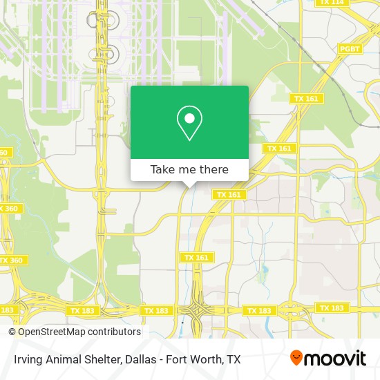 Irving Animal Shelter map