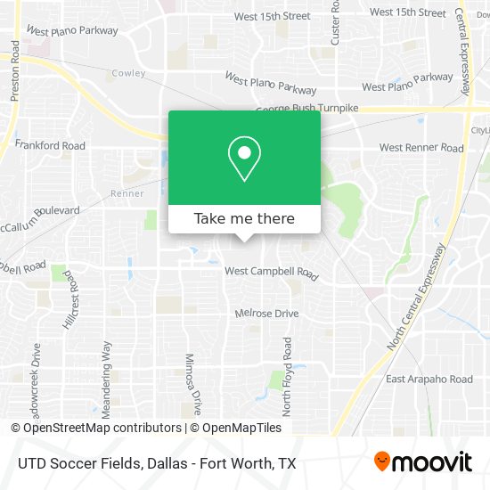 UTD Soccer Fields map