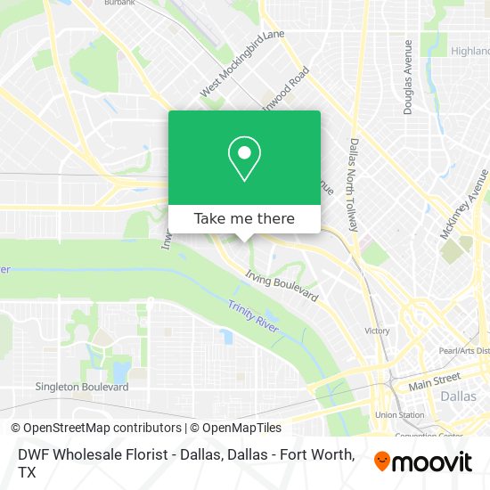DWF Wholesale Florist - Dallas map