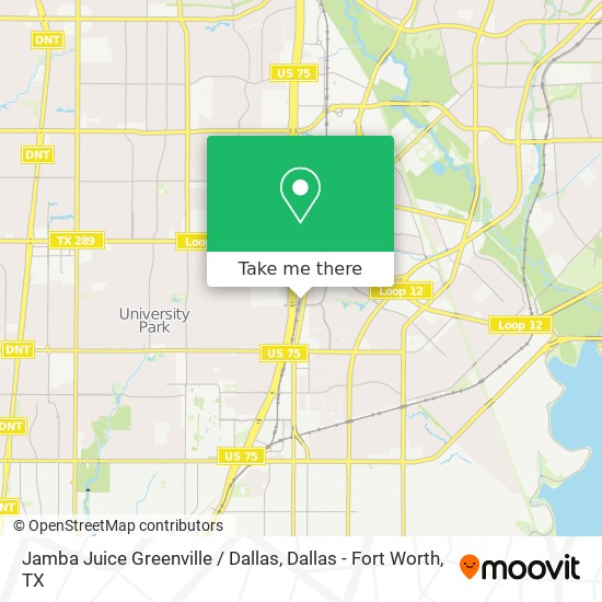 Jamba Juice Greenville / Dallas map