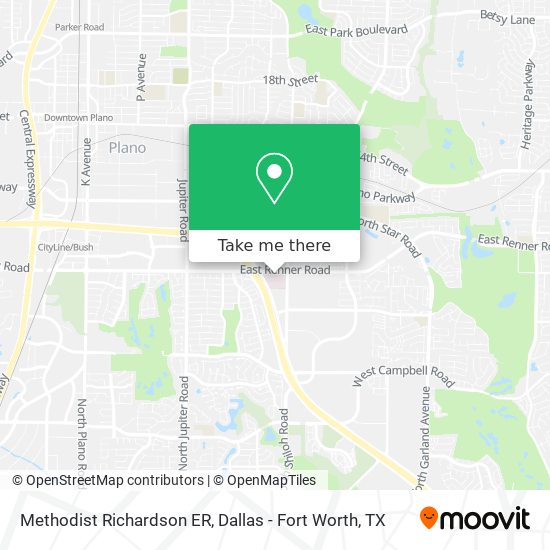 Methodist Richardson ER map