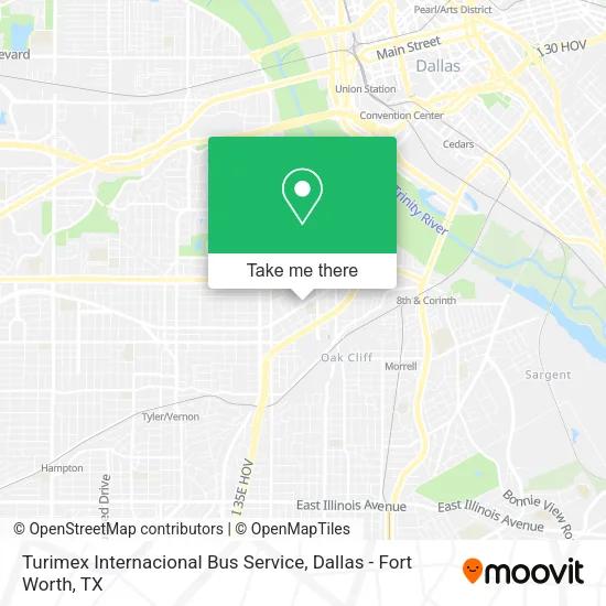 Turimex Internacional Bus Service map