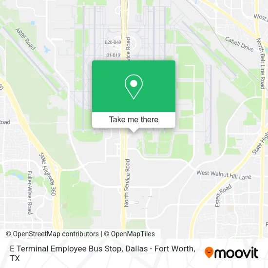 E Terminal Employee Bus Stop map