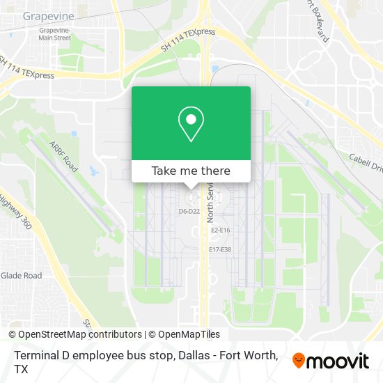 Mapa de Terminal D employee bus stop