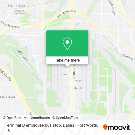 Mapa de Terminal D employee bus stop