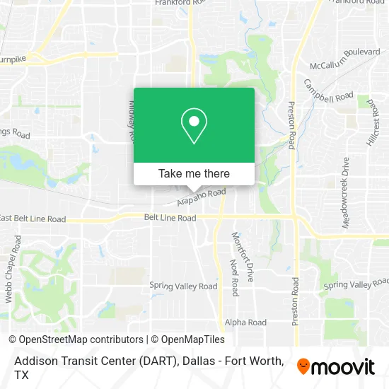Mapa de Addison Transit Center (DART)