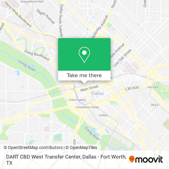 DART CBD West Transfer Center map