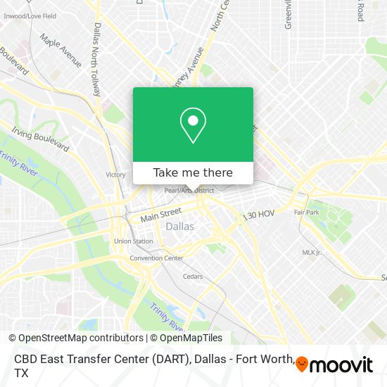 CBD East Transfer Center (DART) map