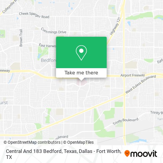 Central And 183 Bedford, Texas map