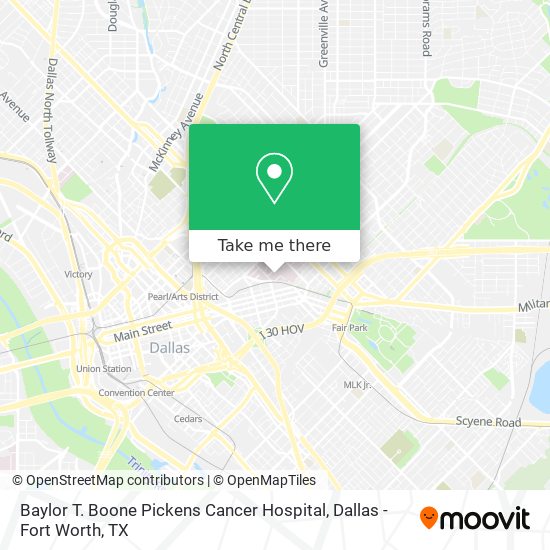 Mapa de Baylor T. Boone Pickens Cancer Hospital