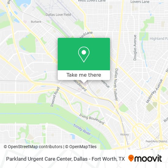 Mapa de Parkland Urgent Care Center