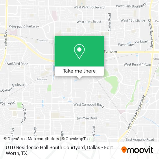 UTD Residence Hall South Courtyard map