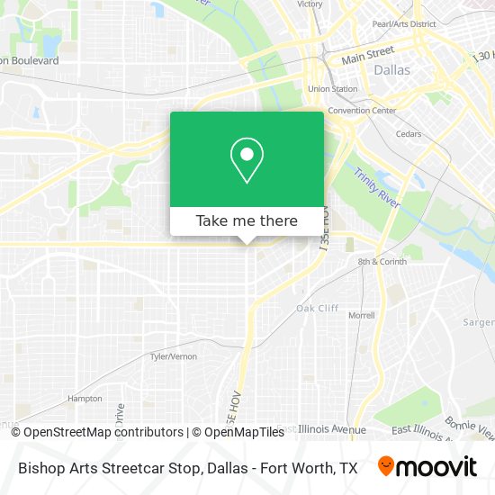 Bishop Arts Streetcar Stop map