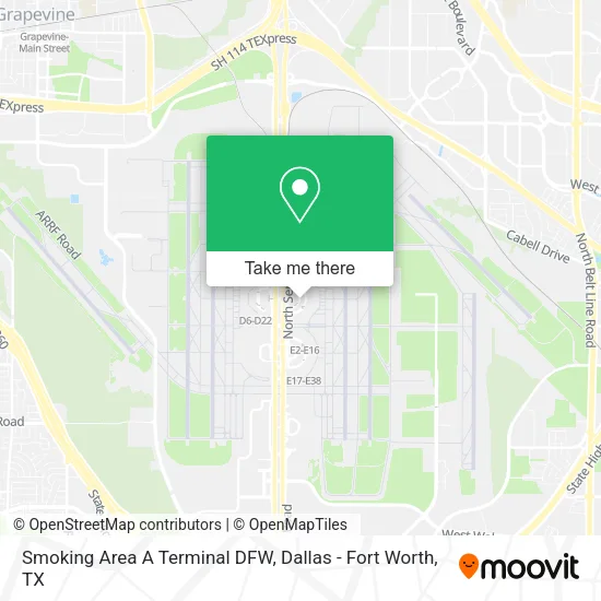 Mapa de Smoking Area A Terminal DFW