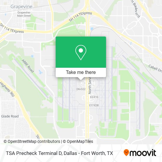 Mapa de TSA Precheck Terminal D