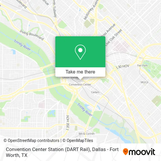 Mapa de Convention Center Station (DART Rail)