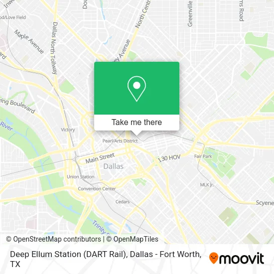 Deep Ellum Station (DART Rail) map