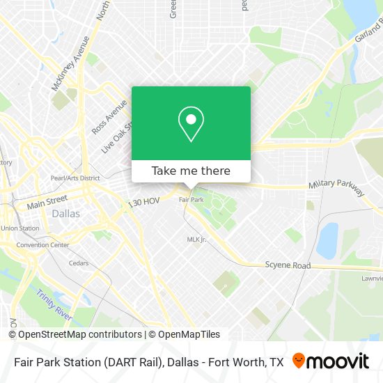 Mapa de Fair Park Station (DART Rail)