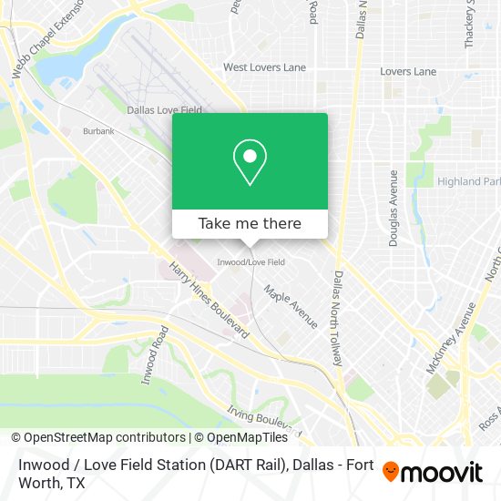 Inwood / Love Field Station (DART Rail) map