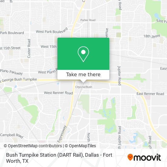 Bush Turnpike Station (DART Rail) map