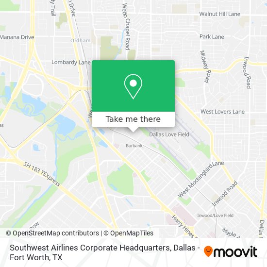 Southwest Airlines Corporate Headquarters map