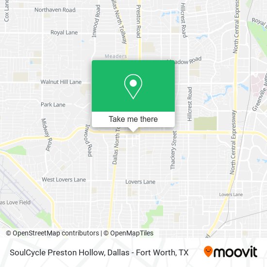 SoulCycle Preston Hollow map