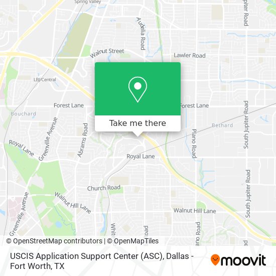 USCIS Application Support Center (ASC) map