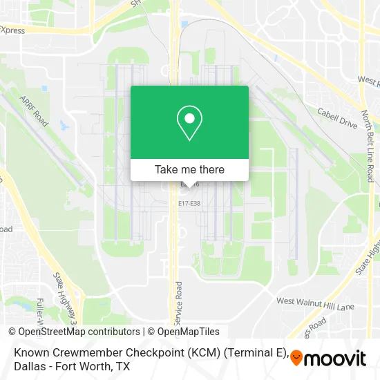 Known Crewmember Checkpoint (KCM) (Terminal E) map
