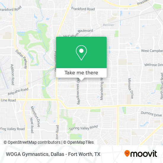 WOGA Gymnastics map