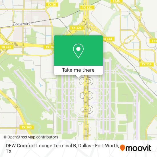 DFW Comfort Lounge Terminal B map
