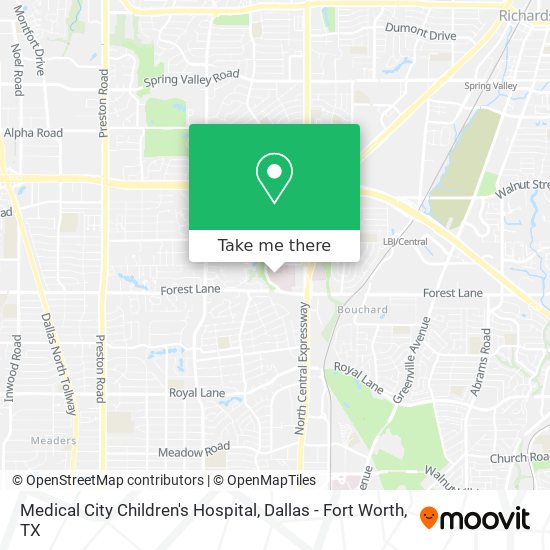 Mapa de Medical City Children's Hospital