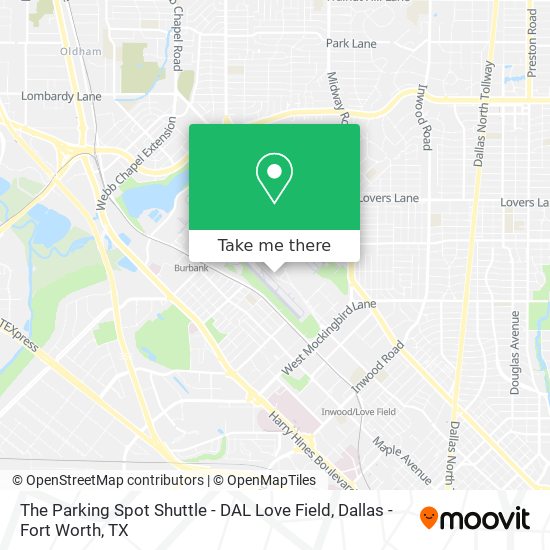 Mapa de The Parking Spot Shuttle - DAL Love Field