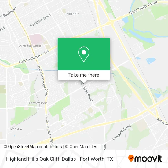 Highland Hills Oak Cliff map