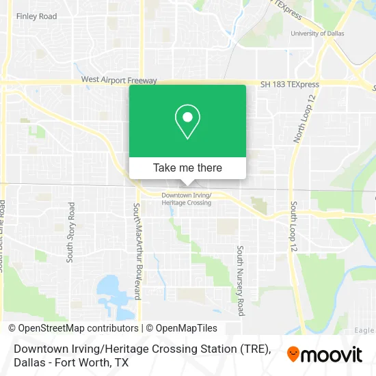 Downtown Irving / Heritage Crossing Station (TRE) map