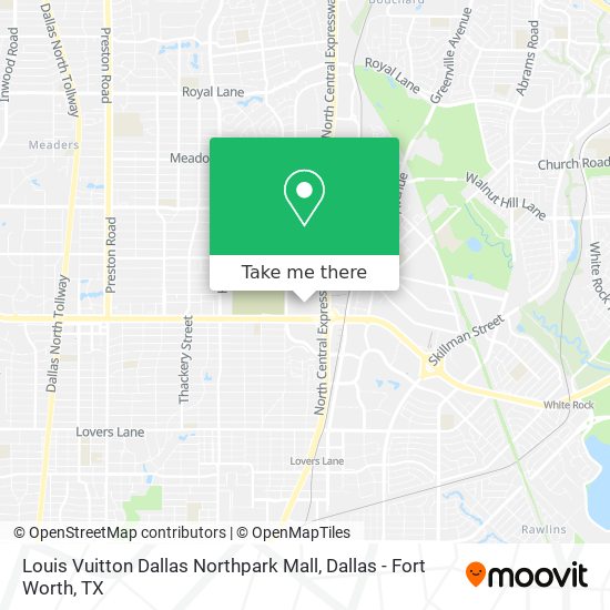 How to get to Louis Vuitton Dallas Northpark Mall by Bus or Light Rail?